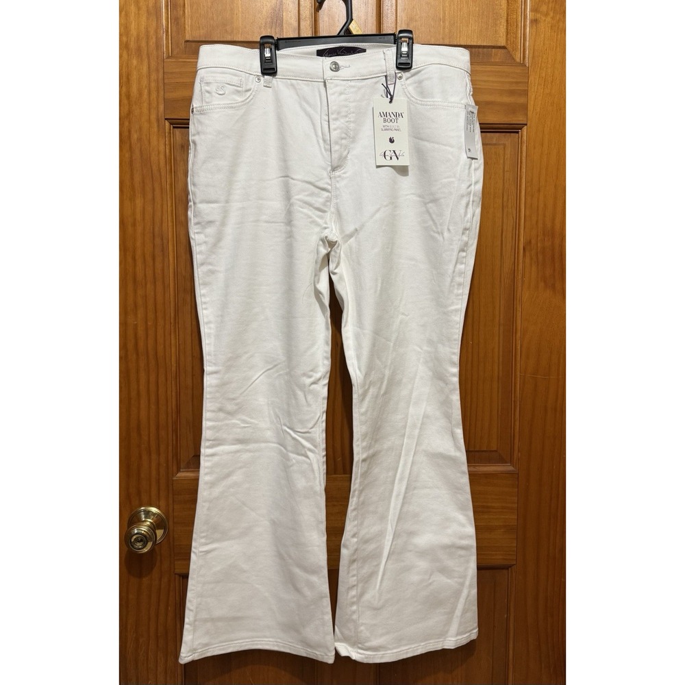 Gloria Vanderbilt Amanda Bootcut Jeans 14S Vintage White NWT Slimming Panel